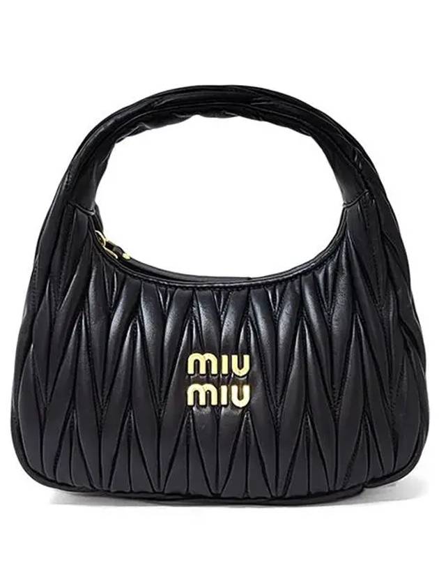 Wander Materasse Nappa Leather Mini Hobo Tote Bag Black - MIU MIU - BALAAN 2