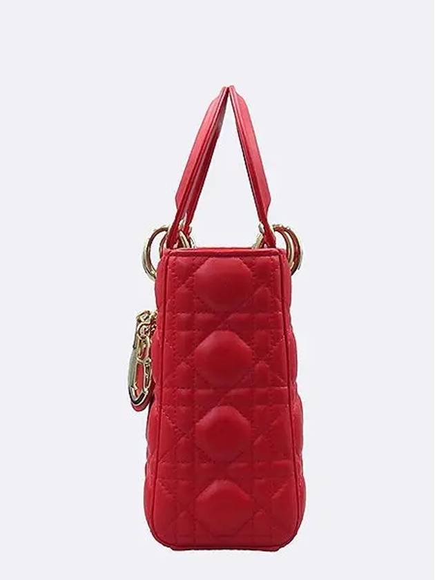 M0538OCEA M900 Red Color Cannage Lambskin Lady MY ABC Small Tote Bag Shoulder Strap 2WAY - DIOR - BALAAN 3