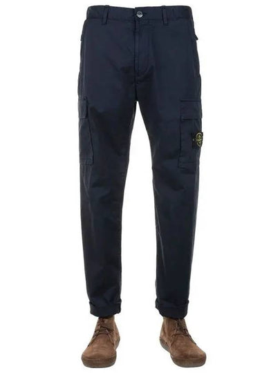 Logo Patch Cargo Cotton Straight Pants Navy - STONE ISLAND - BALAAN 2