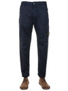 Logo Patch Cargo Cotton Straight Pants Navy - STONE ISLAND - BALAAN 4