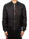 Reversible Nappa Leather Nylon Bomber Jacket Black - PRADA - BALAAN 6