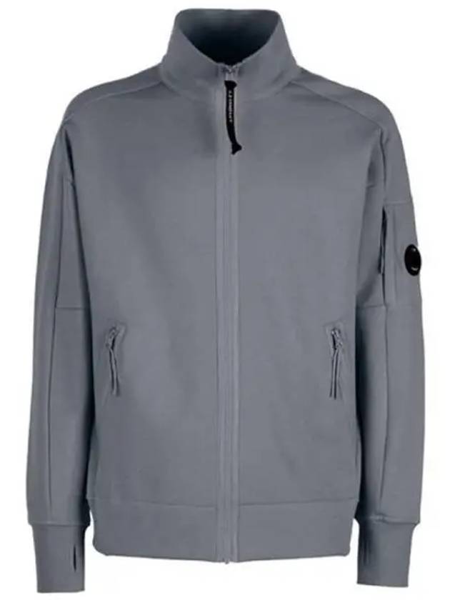 Lens Wappen Diagonal Fleece Zip-Up Jacket Grey - CP COMPANY - BALAAN 2