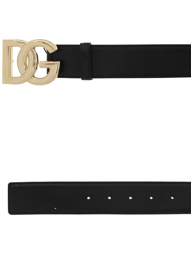 gold DG logo leather belt black - DOLCE&GABBANA - BALAAN 5