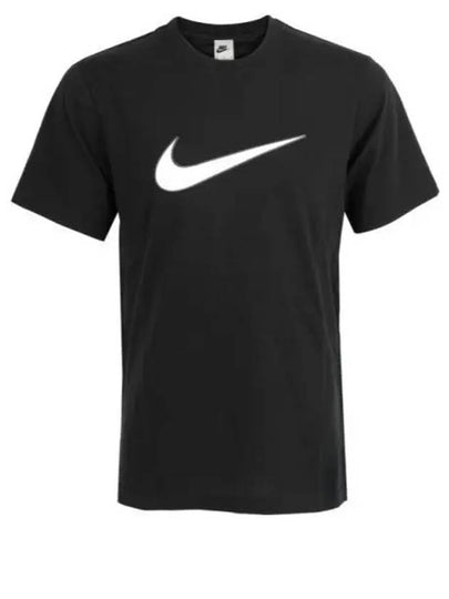 Swoosh Print Short Sleeve T-Shirt Black - NIKE - BALAAN 2