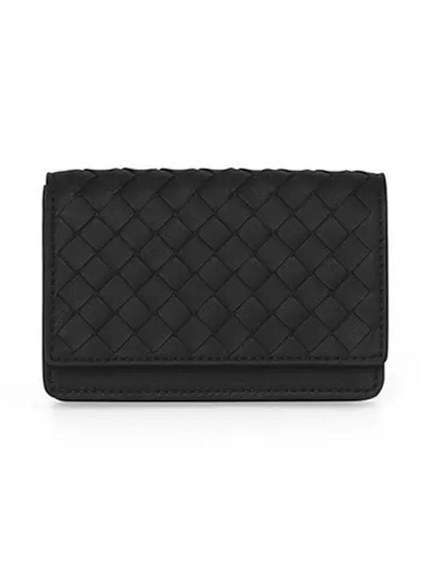 Intrecciato Flap Card Wallet Black - BOTTEGA VENETA - BALAAN 2