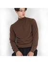 Traverto basic semi-polar knit BROWN - GOLD PERCENT - BALAAN 1