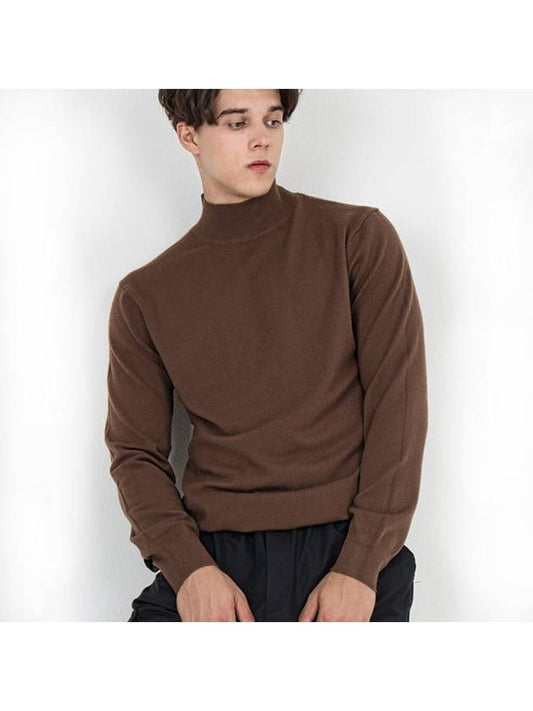 Traverto basic semi-polar knit BROWN - GOLD PERCENT - BALAAN 2