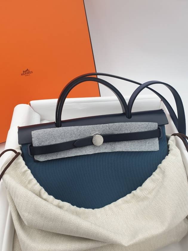 Herbag Zip 31 Verso Tote Bag Blue Indigo - HERMES - BALAAN 6