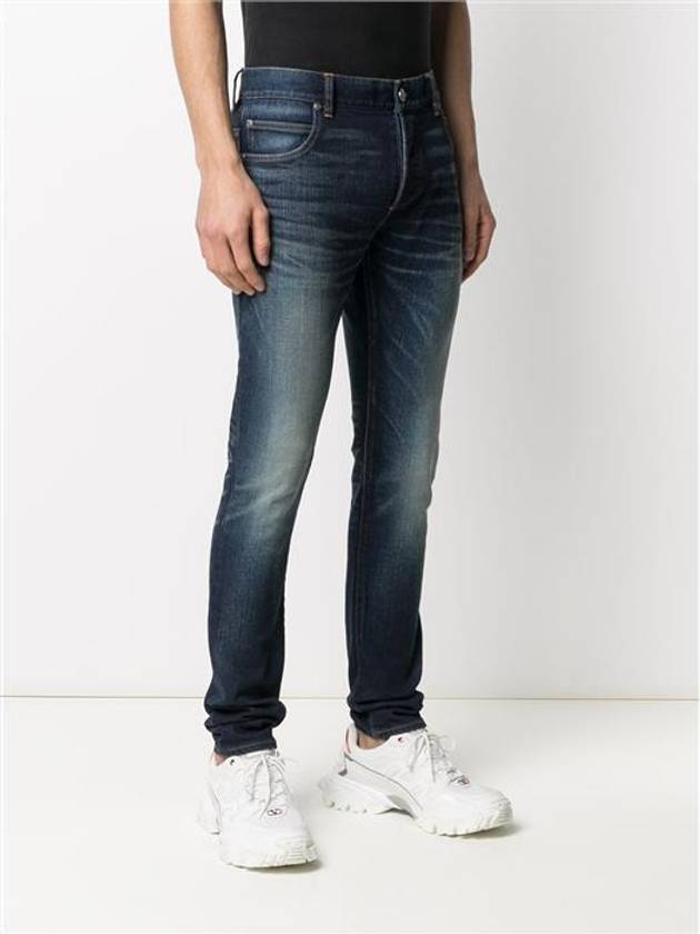 Back Logo Patch Slim Fit Jeans Blue - BALMAIN - BALAAN 4