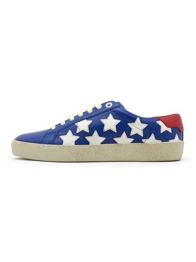 Classic Star Calf Leather Low Top Sneakers Court Blue - SAINT LAURENT - BALAAN 1