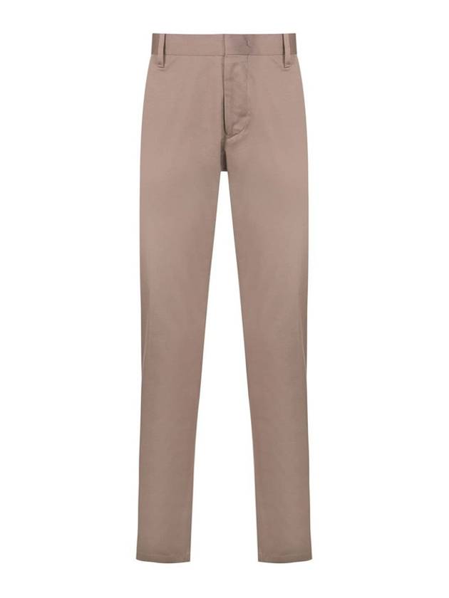 Slim Cut Cotton Blend Straight Pants Light Brown - EMPORIO ARMANI - BALAAN 2