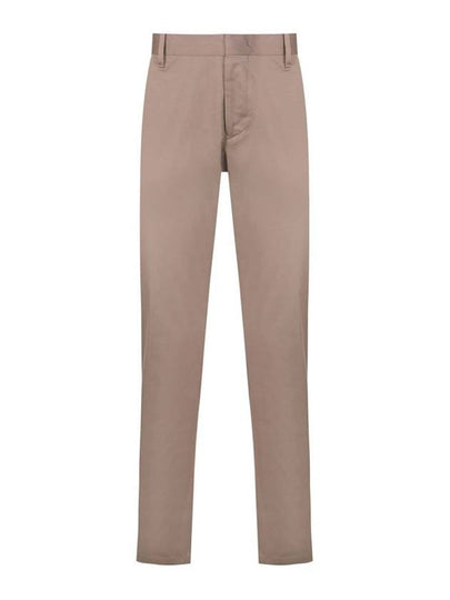 Slim Cut Cotton Blend Straight Pants Light Brown - EMPORIO ARMANI - BALAAN 2