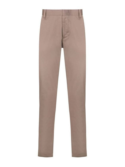 Slim Cut Cotton Blend Straight Pants Light Brown - EMPORIO ARMANI - BALAAN 2