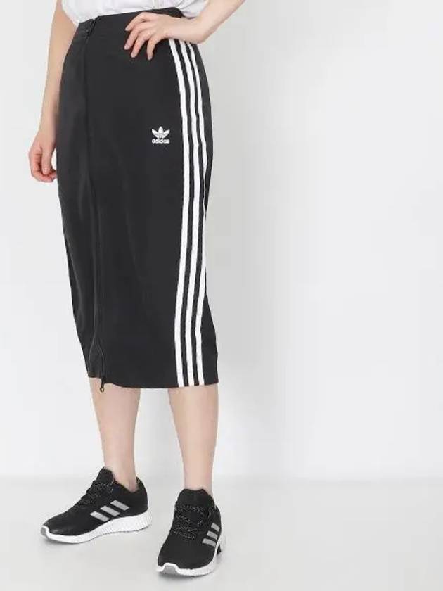 Adicolor Classic Long Track H-line Skirt Black - ADIDAS - BALAAN.