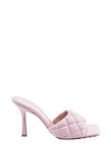 Quilted Nappa Sandal Heels Light Pink - BOTTEGA VENETA - BALAAN 5