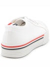 Striped Trim Lace-up Low Top Sneakers White - THOM BROWNE - BALAAN 4