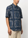 La Chemise Melo Paisley Bandana Short Sleeve Shirt Navy - JACQUEMUS - BALAAN 4