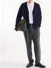 NM00501KT1093 Foxhead Ribbed Wool Cardigan Navy - MAISON KITSUNE - BALAAN 5