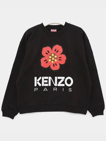 Boke Flower Logo Cotton Sweatshirt Black - KENZO - BALAAN 2