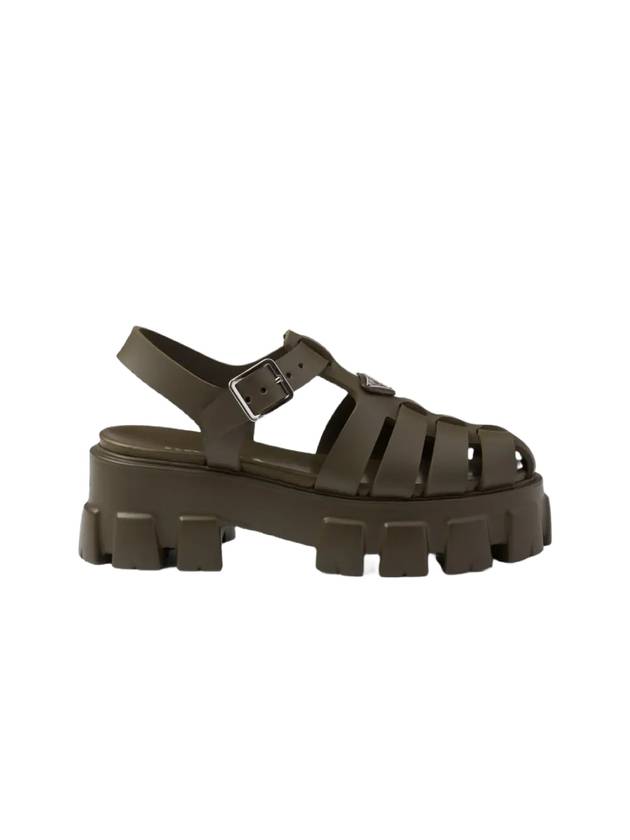 Monolith Rubber Sandals Military Green - PRADA - BALAAN 2