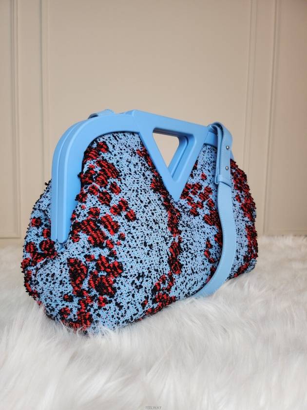 Daol Beomeo Branch Bottega Veneta Bubble Point Fabric 2WAY Bag Blue Condition A - BOTTEGA VENETA - BALAAN 5