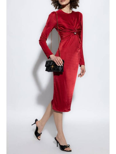 Versace Dress With Decorative Draping, Women's, Red - VERSACE - BALAAN 2