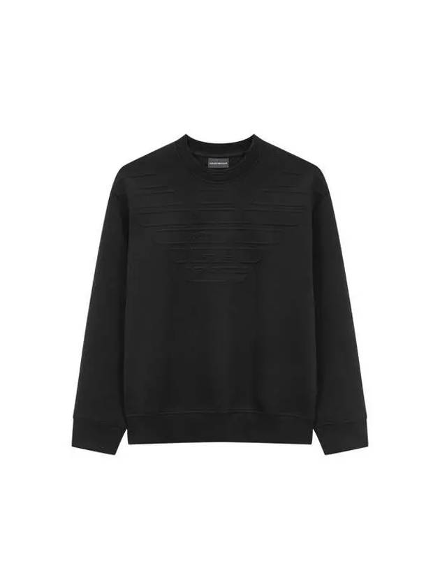 Men s Big Eagle Logo Easy Sweatshirt Black - EMPORIO ARMANI - BALAAN 1