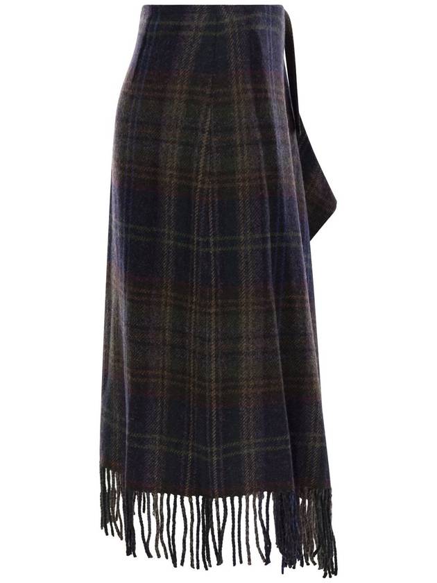 Fringed plaid wrap skirt - POLO RALPH LAUREN - BALAAN 3