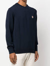 Fox Head Patch Regular Round Neck Pullover Knit Top Navy - MAISON KITSUNE - BALAAN 4