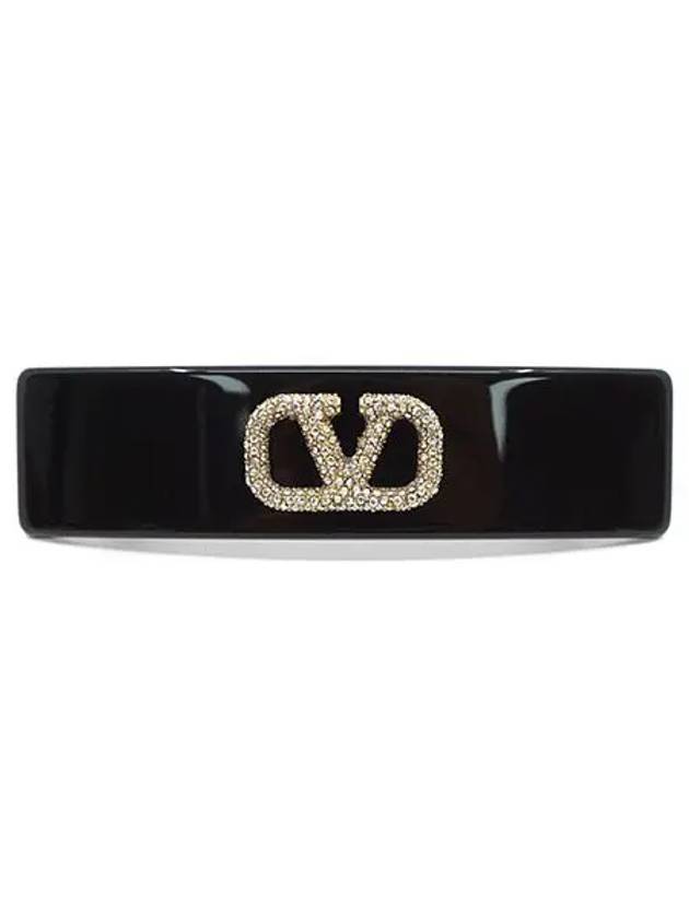 V Logo Hairpin Black - VALENTINO - BALAAN 2