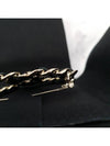 CC Logo Chain Metal Brooch Black - CHANEL - BALAAN.