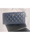 Classic champagne gold caviar zipper long wallet AP0242 Navy - CHANEL - BALAAN 2