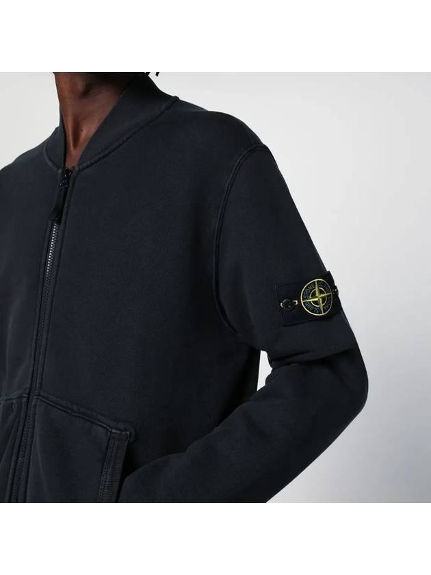 Logo Patch Zip Up Jacket Black - STONE ISLAND - BALAAN 4