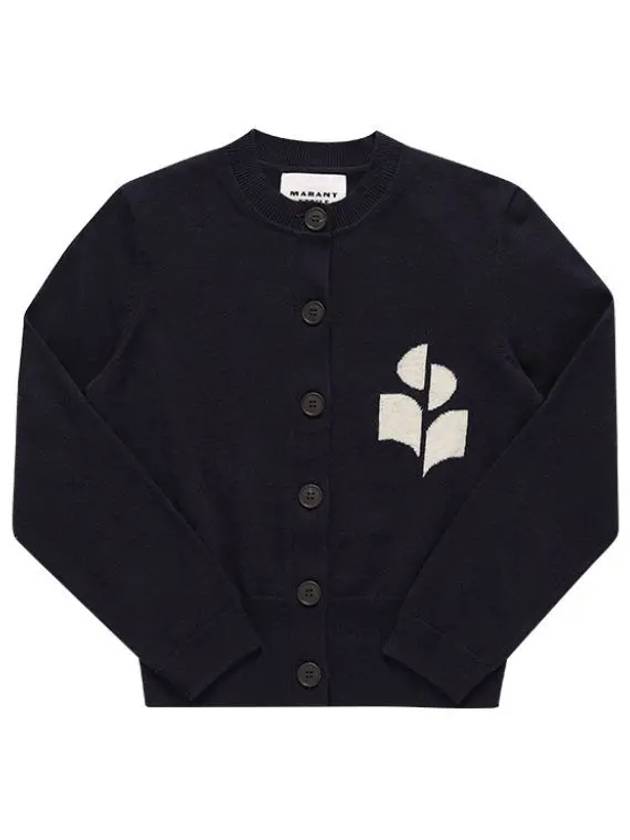 Men's Logo Intarsia Cardigan Navy - ISABEL MARANT - BALAAN 2