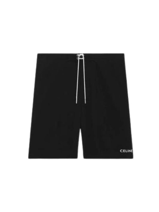 Logo Print Nylon Swimming Shorts Black - CELINE - BALAAN 1