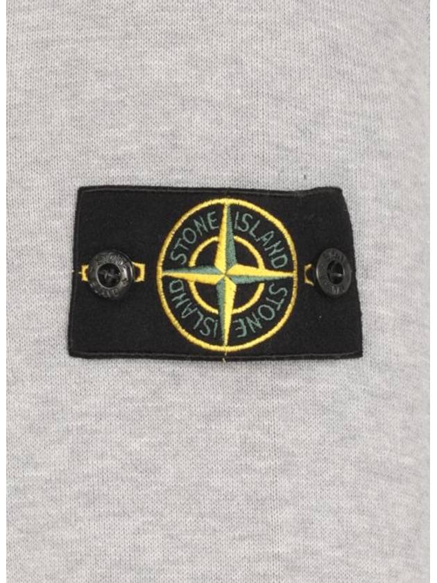 Soft Organic Cotton Small Roll Detail Crew Neck Knit Top Grey - STONE ISLAND - BALAAN 6