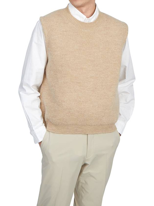 Crew Neck Alpaca Wool Vest Beige - MAISON MARGIELA - BALAAN 6