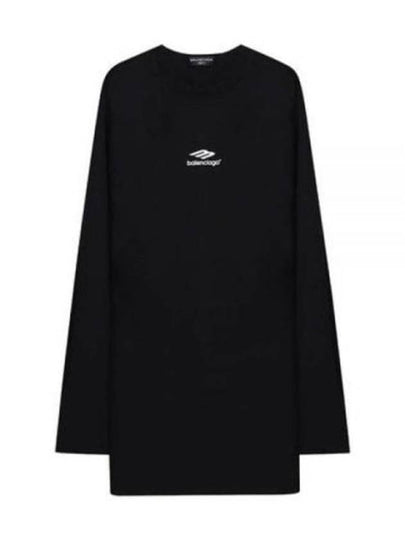 Icon Flat Long Sleeve T-Shirt Black - BALENCIAGA - BALAAN 2