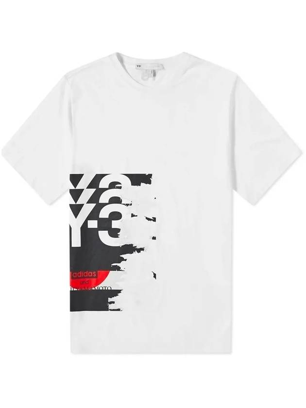 Graphic Logo Print Cotton Short Sleeve T-Shirt White - Y-3 - BALAAN 3