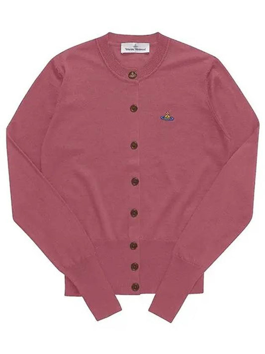 Bea Embroidered Logo Cardigan Pink - VIVIENNE WESTWOOD - BALAAN 2