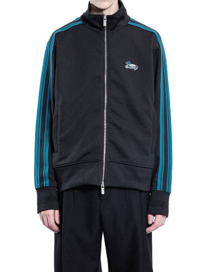 Logo Embroidered Striped Jersey Track Jacket Black - BURBERRY - BALAAN 2