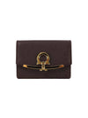 Gancini Calfskin Card Wallet Brown - SALVATORE FERRAGAMO - BALAAN 1