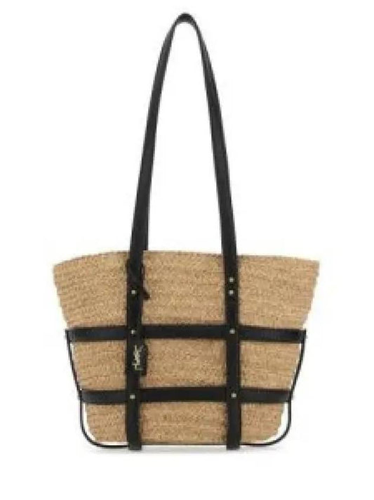 Panier Strap Medium Smooth Leather Tote Bag Beige - SAINT LAURENT - BALAAN 2