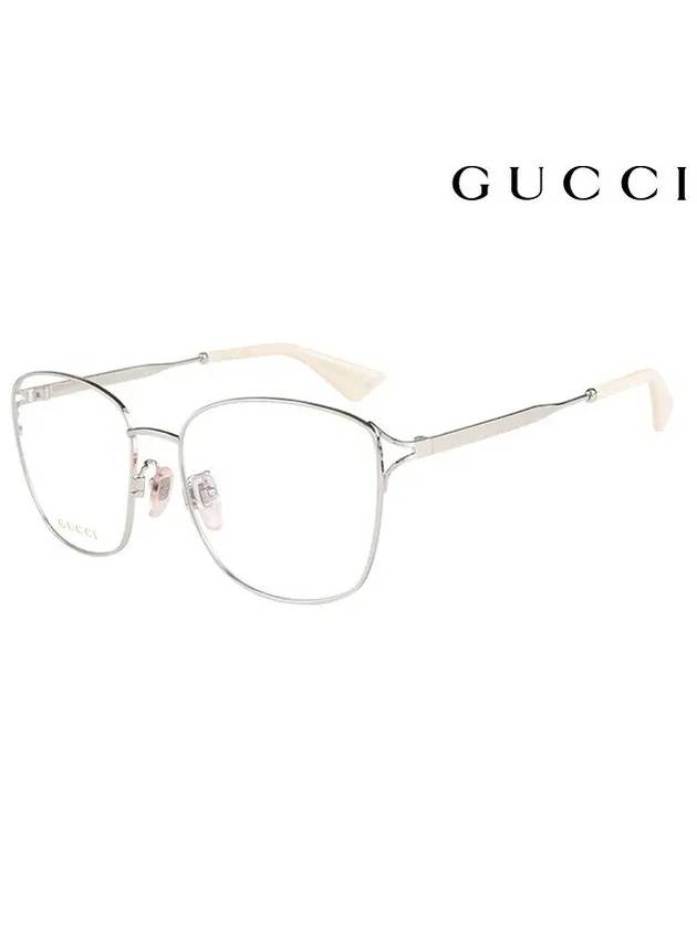 Eyewear Rectangular Frame Glasses Silver - GUCCI - BALAAN.