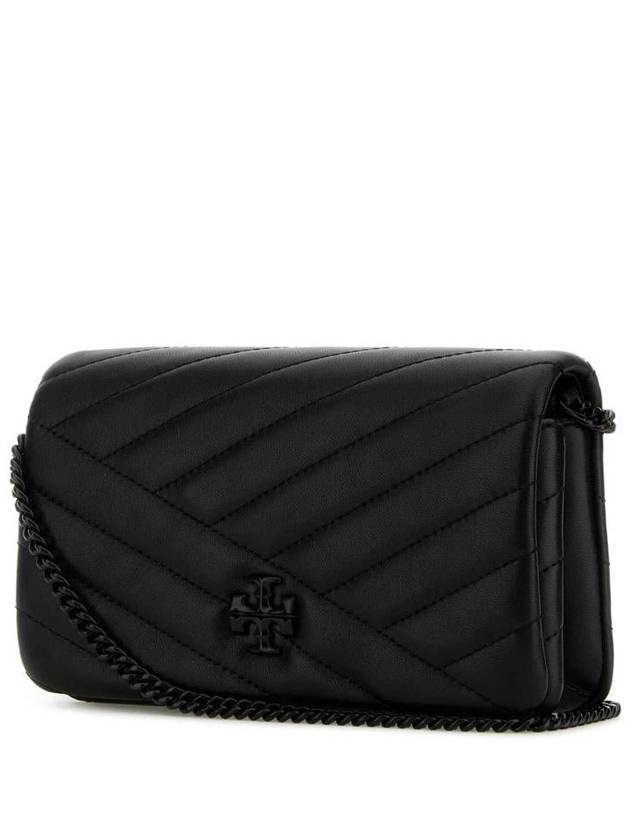 Kira Chevron Powder Chain Clutch Bag Black - TORY BURCH - BALAAN 3