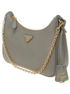 Re-Edition Saffiano Chain Shoulder Bag Slate - PRADA - BALAAN 3