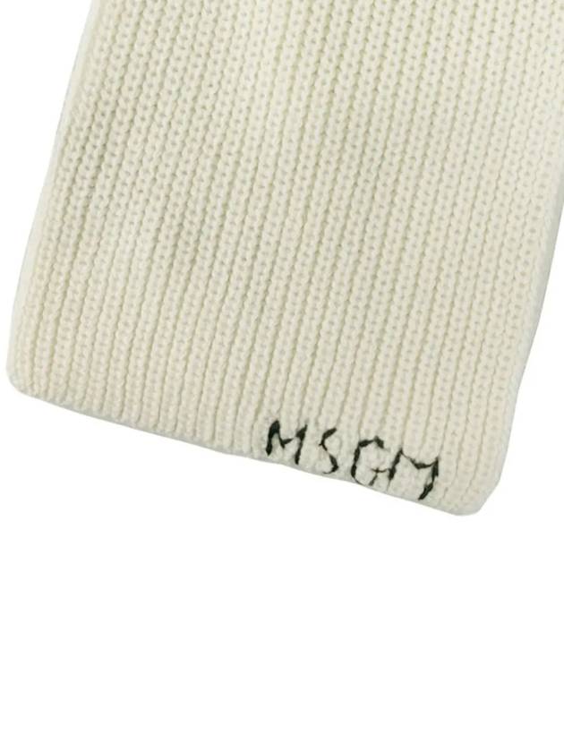 Kids Logo Wool Muffler Cream F4MSJUSC276 013 - MSGM - BALAAN 4