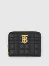 Women's Lola Quilted Zipper Card Wallet Black - BURBERRY - BALAAN 4