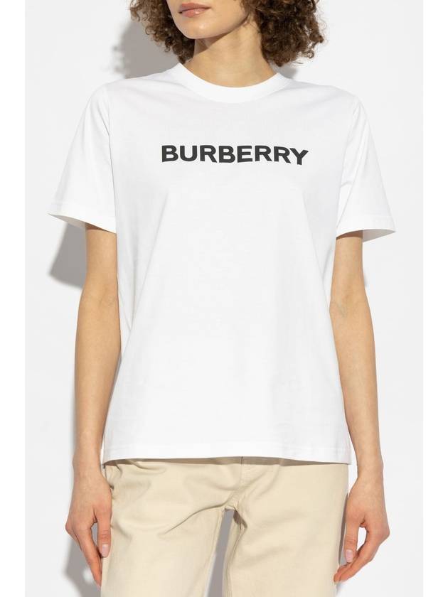 Logo Cotton Short Sleeve T-Shirt White - BURBERRY - BALAAN 4