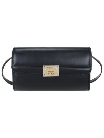 Interlocking GG Leather Small Shoulder Bag Black - GUCCI - BALAAN 2